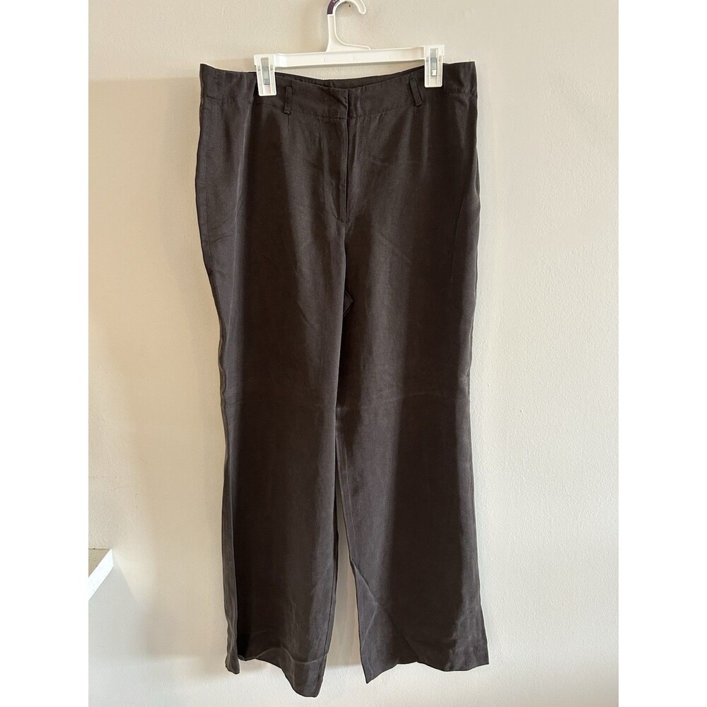 J Jill Trouser Pants Lagen Look Wide Leg Loose Fit Size 16 Brown
